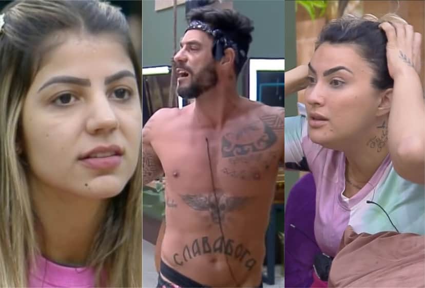 Hariany Almeida é traída pela própria amiga Thayse Teixeira e é detonada por Diego Grossi em A Fazenda 11 da Record (Montagem: TV Foco) Hariany Almeida é traída pela própria amiga Thayse Teixeira e é detonada por Diego Grossi em A Fazenda 11 da Record (Montagem: TV Foco)