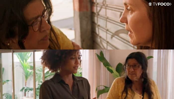 Lurdes encontra Thelma e Vitória logo no primeiro capítulo de Amor de Mãe Lurdes encontra Thelma e Vitória logo no primeiro capítulo de Amor de Mãe