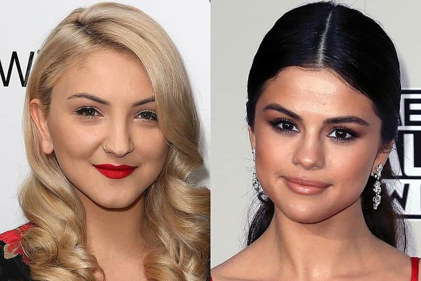 Selena Gomez e Julia Michels trocam beijo durante show e público vai à loucura (Foto: Reprodução) Selena Gomez e Julia Michels trocam beijo durante show e público vai à loucura (Foto: Reprodução)