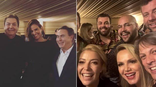 Faustão recebe Eliana, Amaury Jr. e bailarinas para festejar 17 anos de casado Foto: Reprodução/Instagram Faustão recebe Eliana, Amaury Jr. e bailarinas para festejar 17 anos de casado Foto: Reprodução/Instagram