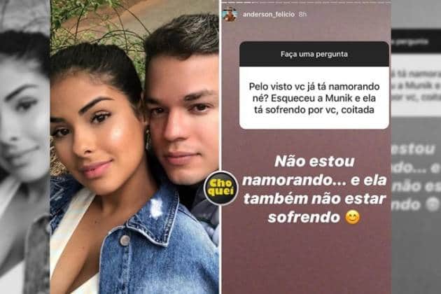 A ex-BBB Munik Nunes e o empresário Anderson Felício estão separados desde agosto A ex-BBB Munik Nunes e o empresário Anderson Felício estão separados desde agosto