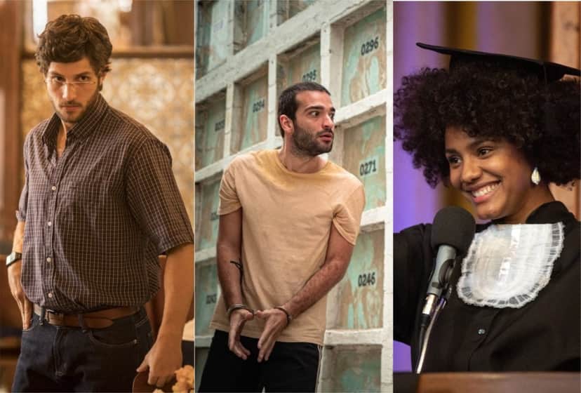 Danilo (Chay Suede), Sandro (Humberto Carrão) e Camila (Jéssica Ellen) em Amor de Mãe da Globo (Foto: Montagem/TV Foco) Danilo (Chay Suede), Sandro (Humberto Carrão) e Camila (Jéssica Ellen) em Amor de Mãe da Globo (Foto: Montagem/TV Foco)