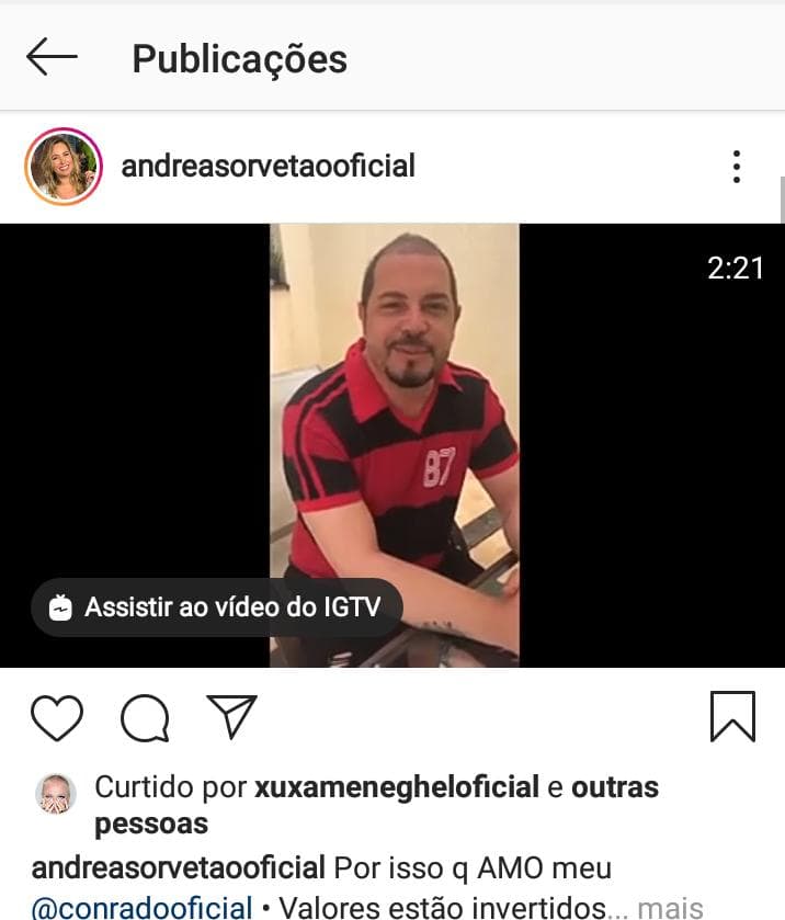 Xuxa curte postagem que enaltece Jair Bolsonaro (Foto: Reprodução) Xuxa curte postagem que enaltece Jair Bolsonaro (Foto: Reprodução)