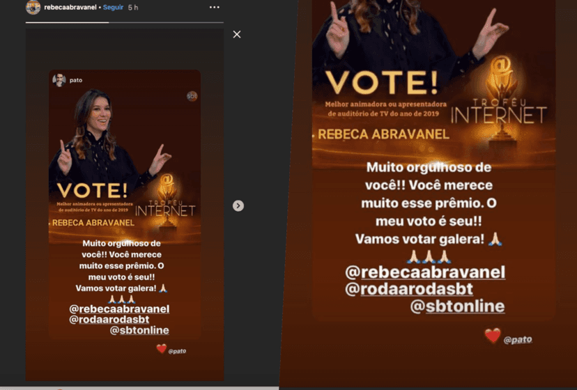 Rebeca Abravanel recebeu recado do marido Alexandre Pato (Foto reprodução) Rebeca Abravanel recebeu recado do marido Alexandre Pato (Foto reprodução)