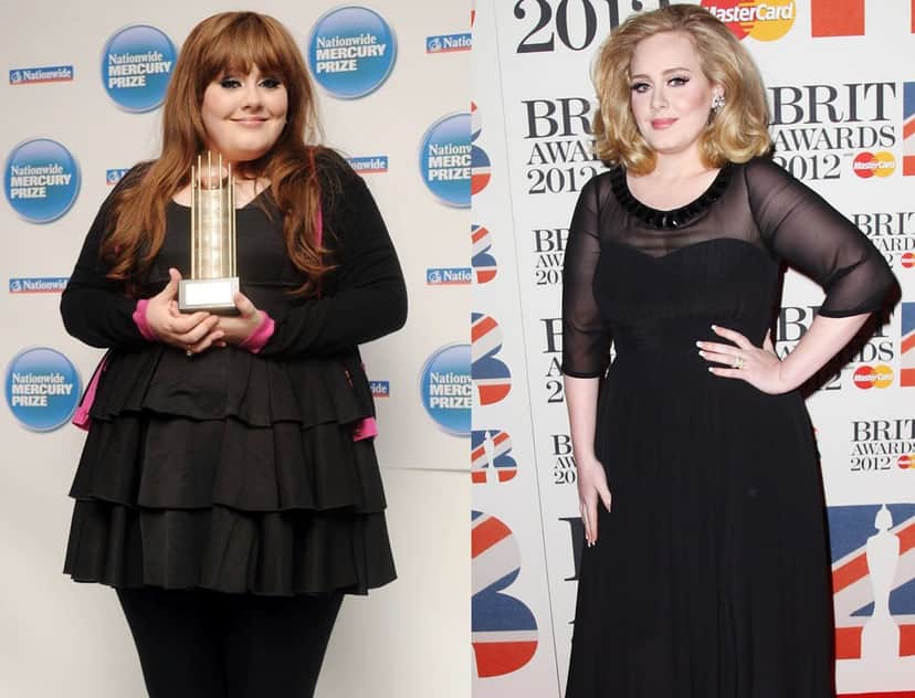 Antes e depois de Adele (Foto: Reprodução) Antes e depois de Adele (Foto: Reprodução)