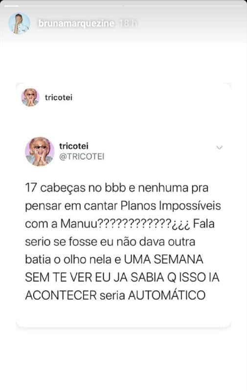 Bruna Marquezine tem feito campanha para a amiga nas redes sociais Bruna Marquezine tem feito campanha para a amiga nas redes sociais