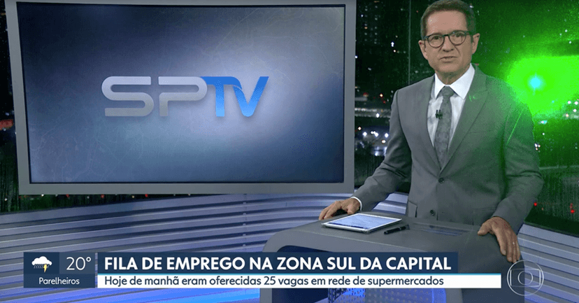 O estúdio do SPTV - 2ª Edição foi atingido por luz de laser (Foto: Reprodução/Globoplay) Globo O estúdio do SPTV - 2ª Edição foi atingido por luz de laser (Foto: Reprodução/Globoplay) Globo