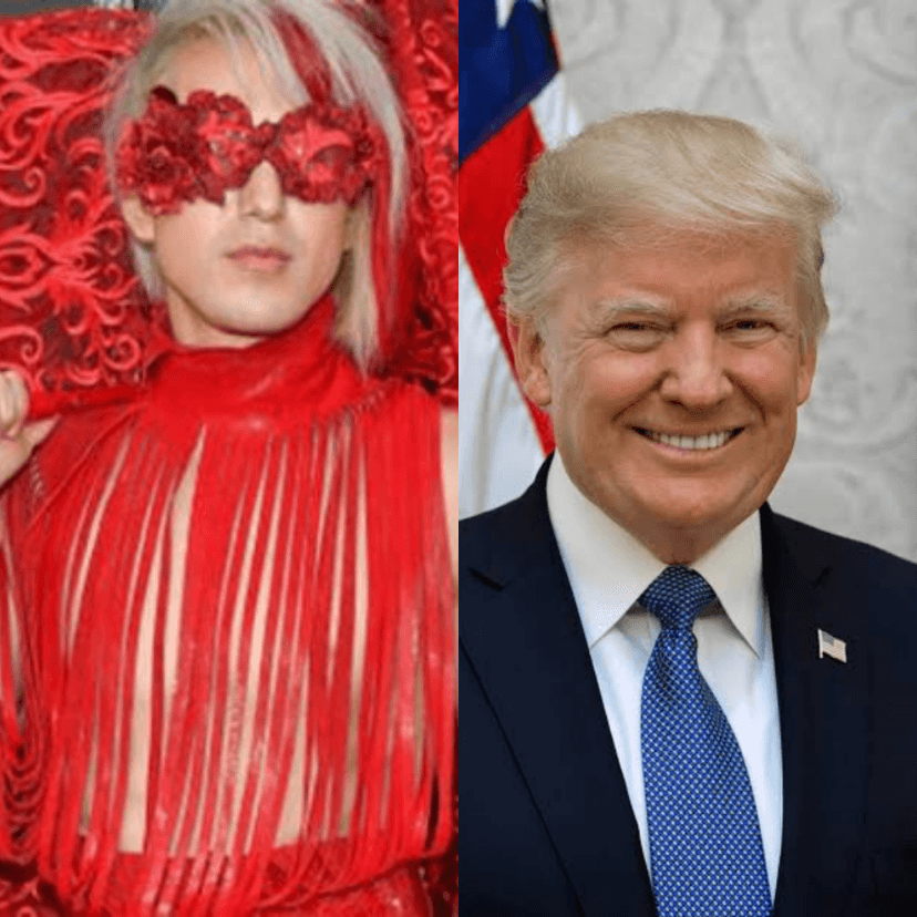 Ricky Rebel ousou no look do Grammy Awards 2020 e fez um protesto pró-Trump (Foto: Reprodução) Ricky Rebel ousou no look do Grammy Awards 2020 e fez um protesto pró-Trump (Foto: Reprodução)
