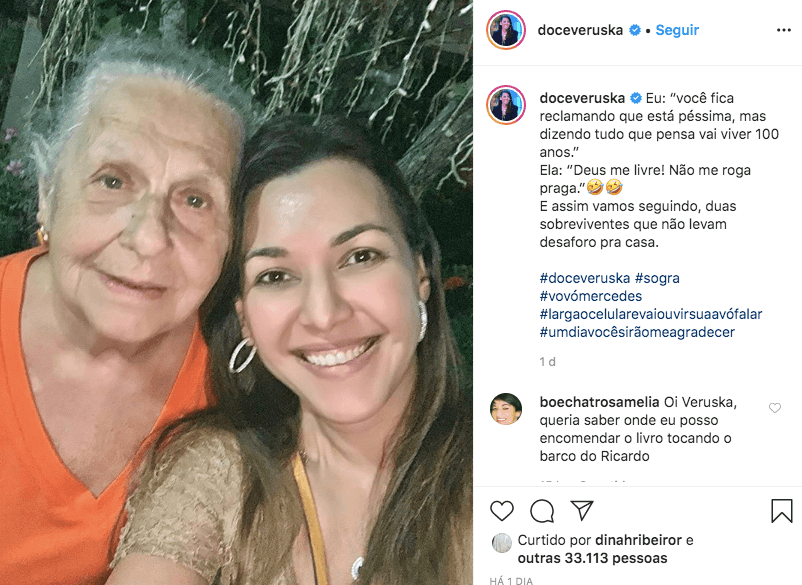 A viúva do apresentador da Band, Ricardo Boechat, Veruska Seibel ao lado de sua sogra, Mercedez (Foto: Reprodução/Instagram) A viúva do apresentador da Band, Ricardo Boechat, Veruska Seibel ao lado de sua sogra, Mercedez (Foto: Reprodução/Instagram)