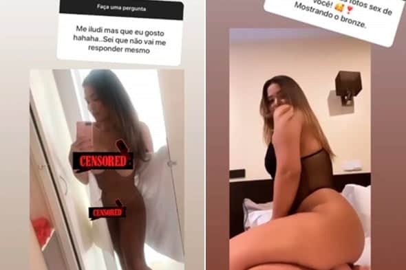 Geisy Arruda publicou fotos provocantes ao interagir com seguidores (Imagem: Montagem) Geisy Arruda publicou fotos provocantes ao interagir com seguidores (Imagem: Montagem)