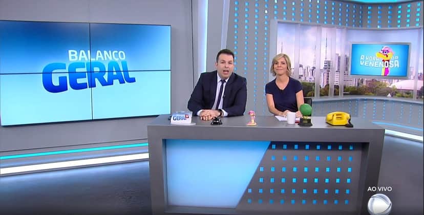 O apresentador Matheus Furlan e a jornalista Keila Jimenez (Imagem: Reprodução) O apresentador Matheus Furlan e a jornalista Keila Jimenez (Imagem: Reprodução)