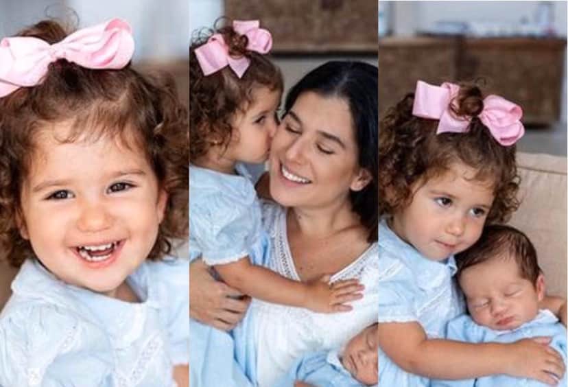Renata Abravanel, a filha de Silvio Santos, com Nina e André Renata Abravanel, a filha de Silvio Santos, com Nina e André