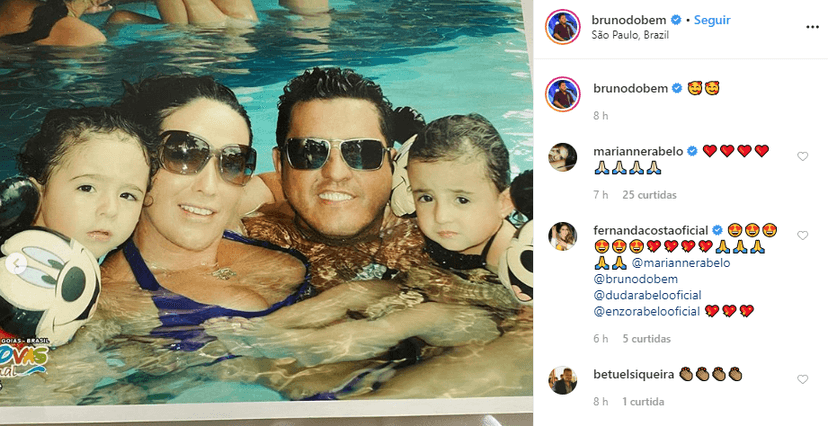 Bruno, da dupla com Marrone, postou foto rara ao lado da família (Foto: Reprodução/ Instagram) Bruno, da dupla com Marrone, postou foto rara ao lado da família (Foto: Reprodução/ Instagram)