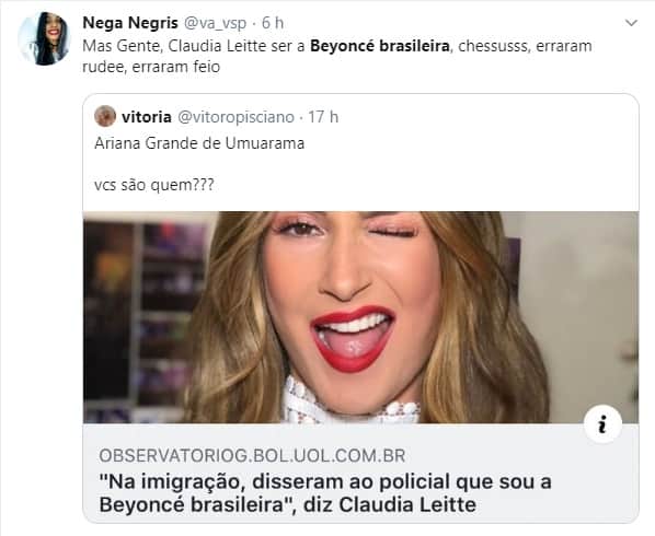 Após ser chamada de ‘Beyoncé brasileira’, Claudia Leitte vira meme e pessoas discordam totalmente Após ser chamada de ‘Beyoncé brasileira’, Claudia Leitte vira meme e pessoas discordam totalmente
