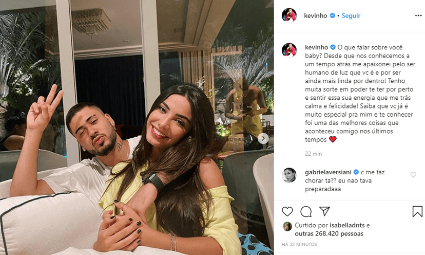 Kevinho assumiu o romance com Gabriela Versiani (Foto: Reprodução/ Instagram) Kevinho assumiu o romance com Gabriela Versiani (Foto: Reprodução/ Instagram)