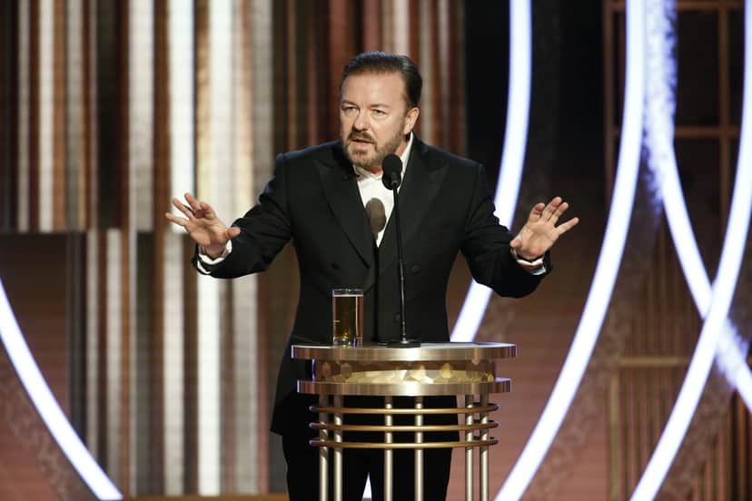Ricky Gervais causa polêmica com discurso de abertura do Globo de Ouro 2020 (Foto: Reprodução) Ricky Gervais causa polêmica com discurso de abertura do Globo de Ouro 2020 (Foto: Reprodução)
