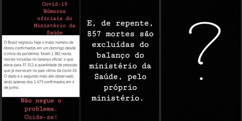Adriana Araújo se manisfestou em seu stories (Foto: reprodução/Instagram) Adriana Araújo se manisfestou em seu stories (Foto: reprodução/Instagram)