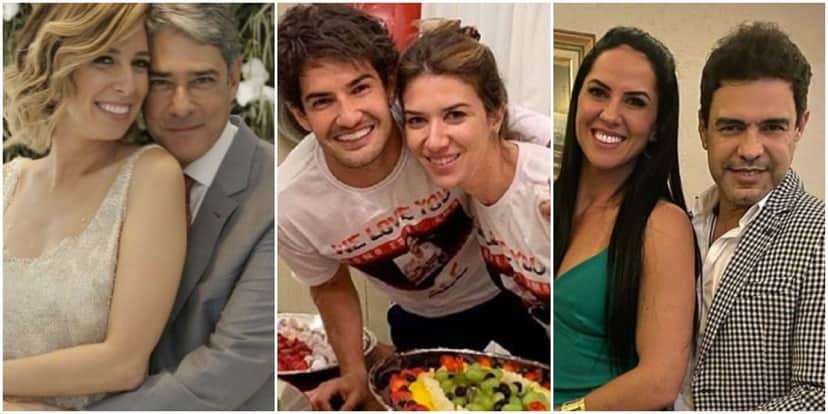 William Bonner e Natasha Dantas; Rebeca Abravanel e Alexandre Pato; Graciele Lacerda e Zezé Di Camargo (Reprodução) William Bonner e Natasha Dantas; Rebeca Abravanel e Alexandre Pato; Graciele Lacerda e Zezé Di Camargo (Reprodução)
