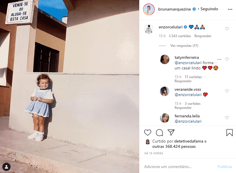 Bruna Marquezine surgiu em foto do passado e ganhou comentário de Enzo Celulari Bruna Marquezine surgiu em foto do passado e ganhou comentário de Enzo Celulari