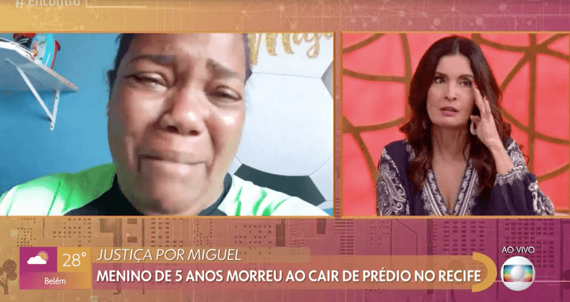 Fátima Bernardes chora ao vivo no Encontro (Foto: Reprodução/Globoplay) Fátima Bernardes chora ao vivo no Encontro (Foto: Reprodução/Globoplay)