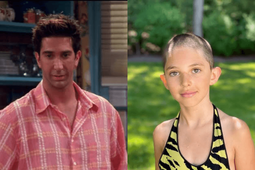 Filha de David Schwimmer, astro de Frends, raspa a cabeça aos 9 anos de idade (Foto: Reprodução) Filha de David Schwimmer, astro de Frends, raspa a cabeça aos 9 anos de idade (Foto: Reprodução)