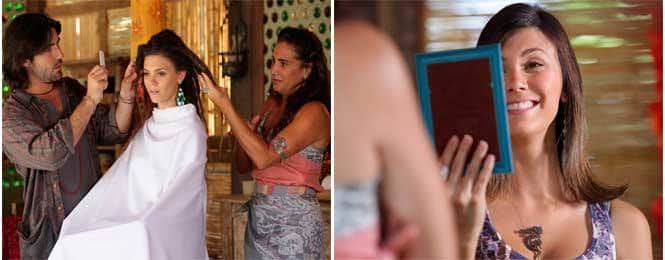 Fina Estampa, Luana decide mudar o visual com a ajuda de Mandrake e Zambeze (Imagem: Globo) Fina Estampa, Luana decide mudar o visual com a ajuda de Mandrake e Zambeze (Imagem: Globo)