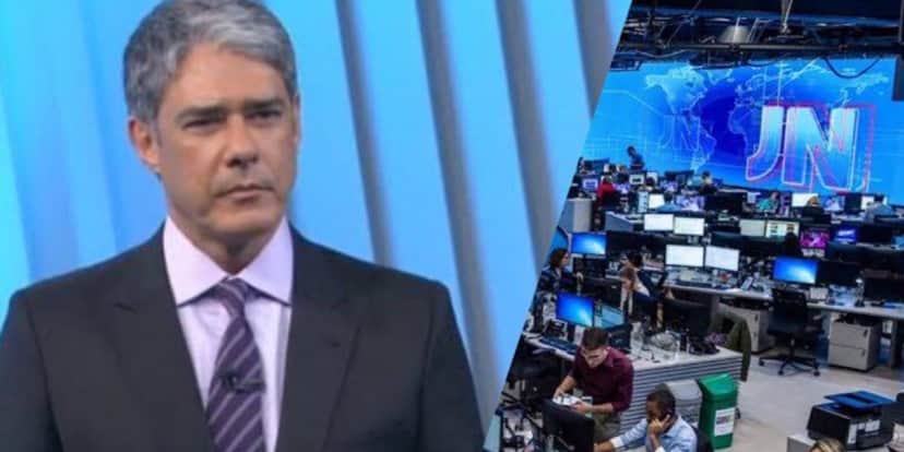 Em 1999, quando o Jornal Nacional ainda era apresentado por William Bonner e Fátima Bernardes um motoboy tirou a capa de chuva ao vivo na Globo e confundiu telespectadores (Montagem: TV Foco) Em 1999, quando o Jornal Nacional ainda era apresentado por William Bonner e Fátima Bernardes um motoboy tirou a capa de chuva ao vivo na Globo e confundiu telespectadores (Montagem: TV Foco)