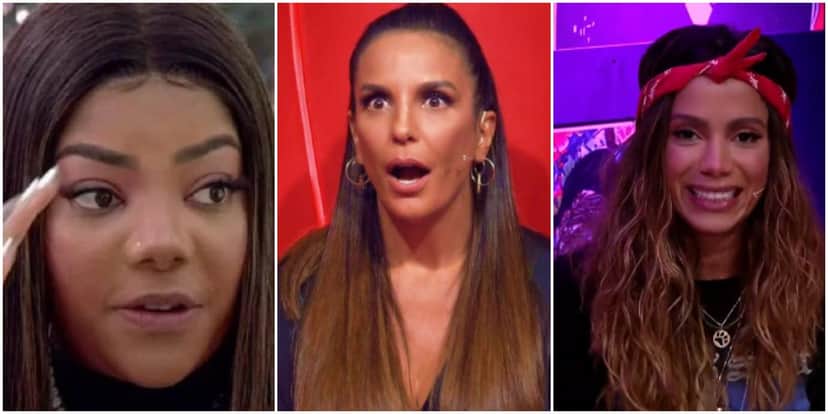 As cantoras Ludmilla, Ivete Sangalo e Anitta (Reprodução) As cantoras Ludmilla, Ivete Sangalo e Anitta (Reprodução)