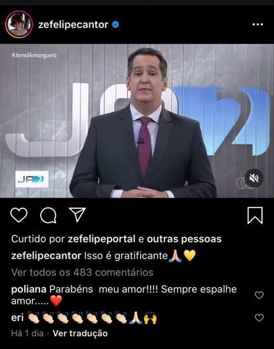 Zé Felipe virou motivo de elogio por parte de sua mãe, Poliana Rocha (Foto: Reprodução/Instagram) Zé Felipe virou motivo de elogio por parte de sua mãe, Poliana Rocha (Foto: Reprodução/Instagram)