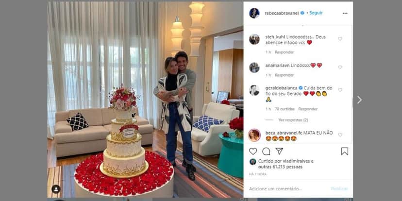 Geraldo Luís comentou foto de Rebeca Abravanel e Pato (Foto: Reprodução/Instagram) Geraldo Luís comentou foto de Rebeca Abravanel e Pato (Foto: Reprodução/Instagram)