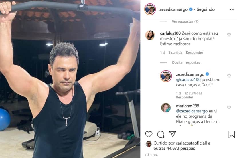 Zezé di Camargo apontou melhora na saúde dos músicos de sua banda com Luciano Camargo (Reprodução) Zezé di Camargo apontou melhora na saúde dos músicos de sua banda com Luciano Camargo (Reprodução)