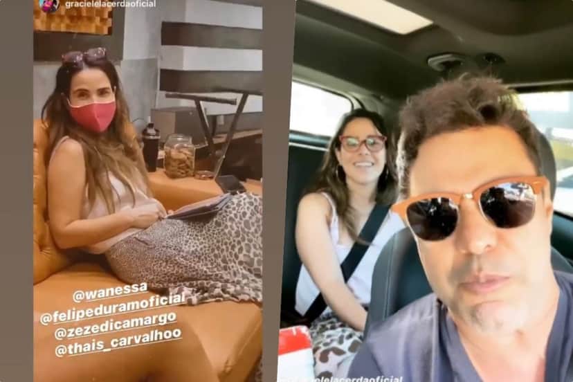 Zezé e Wanessa juntos com Graciele Lacerda, tida como rival no passado (Foto montagem) Zezé e Wanessa juntos com Graciele Lacerda, tida como rival no passado (Foto montagem)