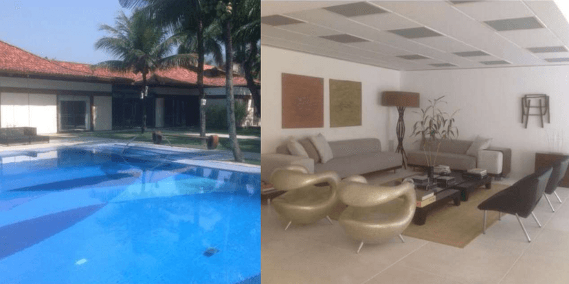 Foto da Piscina e sala (Foto: Montagem) Foto da Piscina e sala (Foto: Montagem)