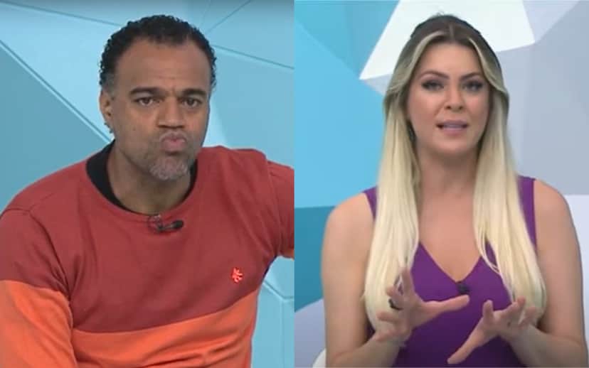 Denílson se revoltou com Renata Fan no Jogo Aberto (Foto: Divulgação) Denílson se revoltou com Renata Fan no Jogo Aberto (Foto: Divulgação)