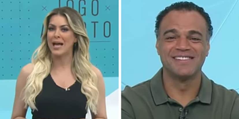 Renata Fan e Denilson te relação bastante íntima nos bastidores da Band (Foto: Montagem/TV Foco) Renata Fan e Denilson te relação bastante íntima nos bastidores da Band (Foto: Montagem/TV Foco)