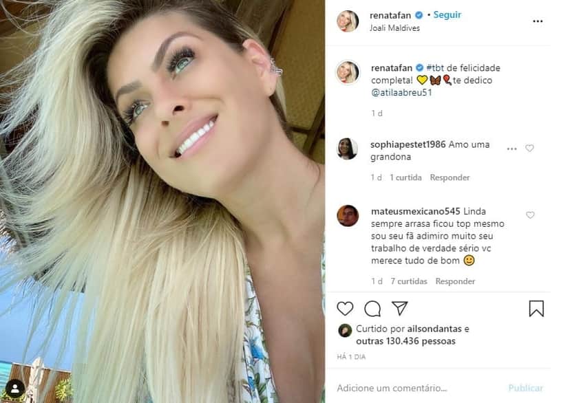 Seguidora faz declaração para Renata Fan (Foto: Reprodução/ Instagram) Seguidora faz declaração para Renata Fan (Foto: Reprodução/ Instagram)