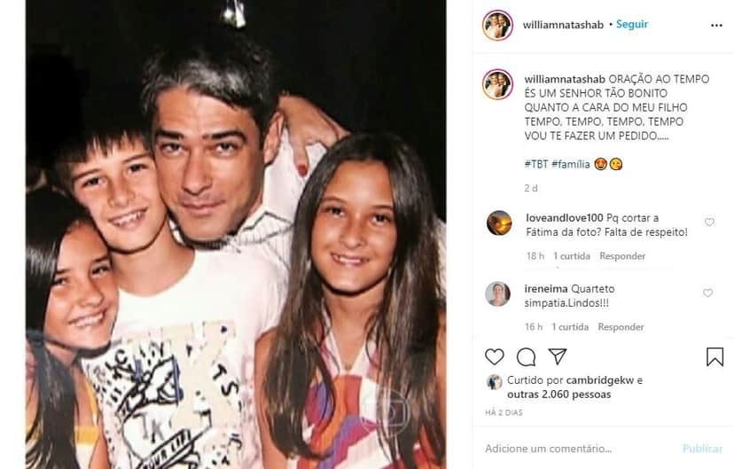 William Bonner com os filhos (Foto: Reprodução/ Instagram) William Bonner com os filhos (Foto: Reprodução/ Instagram)