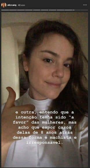 A atriz Alice Wegmann se pronuncia sobre relação com Arthur Aguiar (Foto: Reprodução/ Instagram) A atriz Alice Wegmann se pronuncia sobre relação com Arthur Aguiar (Foto: Reprodução/ Instagram)