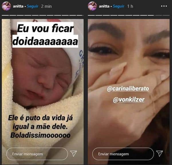 Anitta se emociona com nascimento do afilhado - (Instagram) Anitta se emociona com nascimento do afilhado - (Instagram)