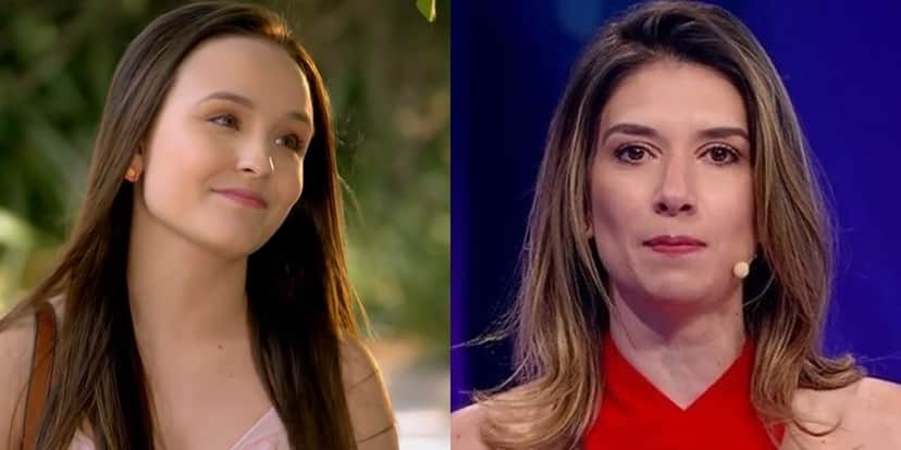 Larissa Manoela (Mirela) em As Aventuras de Poliana e Rebeca Abravanel no Roda a Roda; novela superou audiência do game show (Foto: Reprodução/SBT) Larissa Manoela (Mirela) em As Aventuras de Poliana e Rebeca Abravanel no Roda a Roda; novela superou audiência do game show (Foto: Reprodução/SBT)