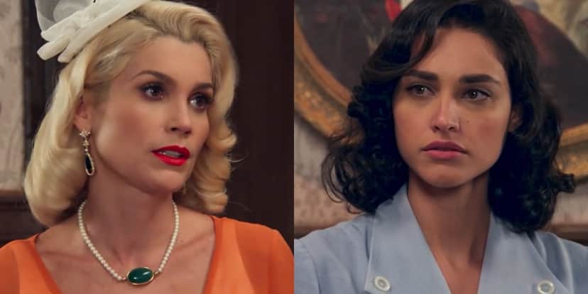 Flávia Alessandra (Sandra) e Débora Nascimento (Filomena) em cena de Eta Mundo Bom, que teve audiência recorde (Foto: Reprodução/Globo) Flávia Alessandra (Sandra) e Débora Nascimento (Filomena) em cena de Eta Mundo Bom, que teve audiência recorde (Foto: Reprodução/Globo)