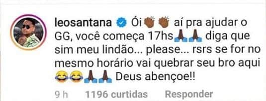 Leo Santana voltou a ser assunto por conta de um apelo que fez para Gusttavo Lima (Foto: Reprodução/ Instagram) Leo Santana voltou a ser assunto por conta de um apelo que fez para Gusttavo Lima (Foto: Reprodução/ Instagram)