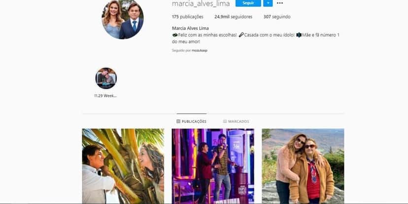 Últimas postagens de Márcia Alves, esposa de Chitãozinho (Foto: Reprodução/Instagram) Últimas postagens de Márcia Alves, esposa de Chitãozinho (Foto: Reprodução/Instagram)