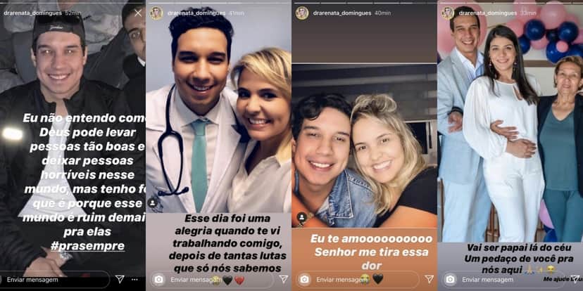 Renata Domingues, esposa de Carlos Alberto, está sofrendo com a dor do luto (Foto: reprodução/Instagram) Renata Domingues, esposa de Carlos Alberto, está sofrendo com a dor do luto (Foto: reprodução/Instagram)