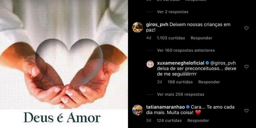 Xuxa brigou com um internauta (Foto: Reprodução/Instagram) Xuxa brigou com um internauta (Foto: Reprodução/Instagram)