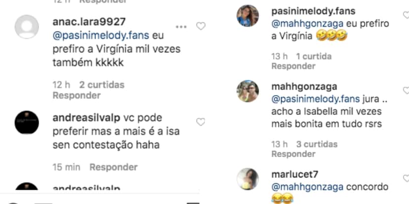 Isabella Arantes foi comparada com atual de Zé Felipe (Foto montagem: TV Foco) Isabella Arantes foi comparada com atual de Zé Felipe (Foto montagem: TV Foco)