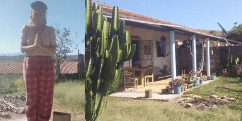 Aretha Marcos e sua casa no sítio (Foto: Montagem) Aretha Marcos e sua casa no sítio (Foto: Montagem)