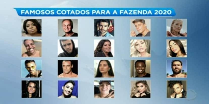 Lista de possíveis participantes do reality divulgada por Fabíola Reipert (Foto: Reprodução) Lista de possíveis participantes do reality divulgada por Fabíola Reipert (Foto: Reprodução)