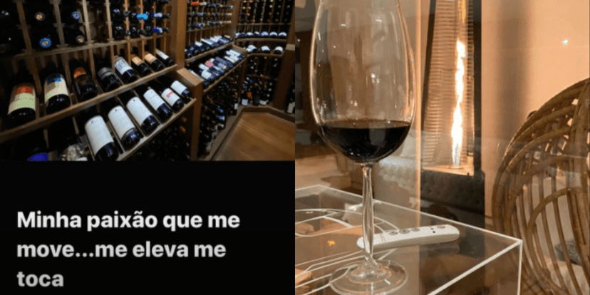 Geraldo Luís mostra seu vinho (Foto: Reprodução) Geraldo Luís mostra seu vinho (Foto: Reprodução)