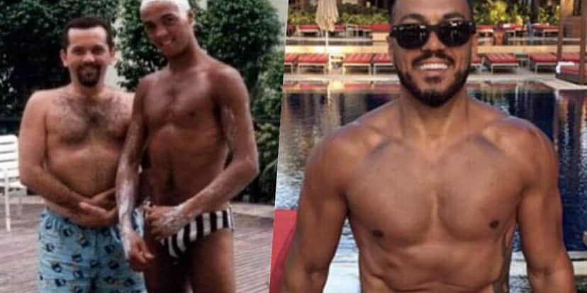 Belo, antes e depois da academia (Foto: montagem) Belo, antes e depois da academia (Foto: montagem)